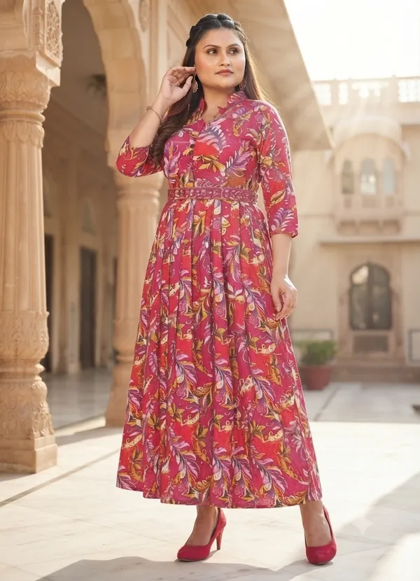 Red_Cotton_Floral_Print_Fit_And_Flare_Dress_For_Women