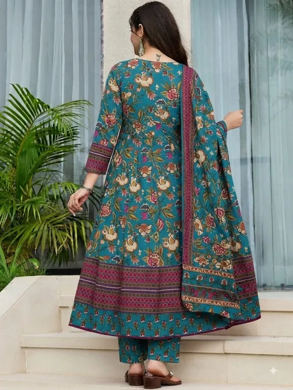 Women’s_Ethnic_Motif_Empire_Premium_Soft_Cotton_Flared_Kurta_with_Trousers_and_Dupatta__