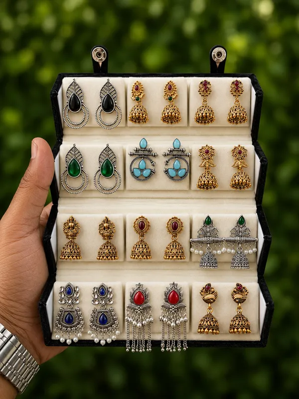 Multicolour_Traditional_Jhumka_Earrings_Set_for_Women