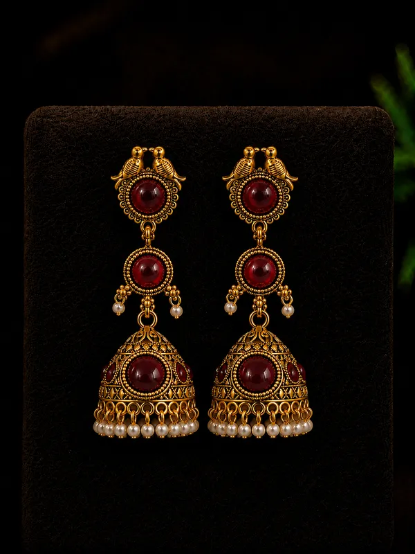 Gold_Tone_Red_Stone_Jhumka_Earrings_for_Women