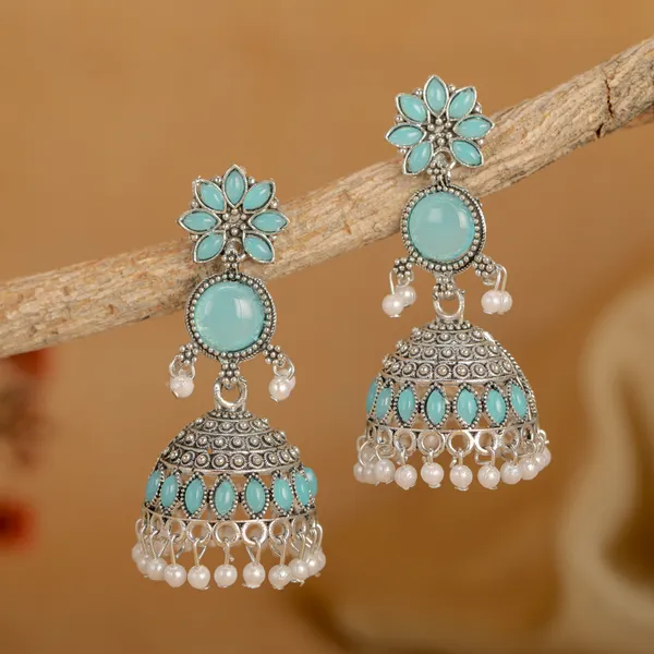 Silver_Tone_Turquoise_Jhumka_Earrings_for_Women