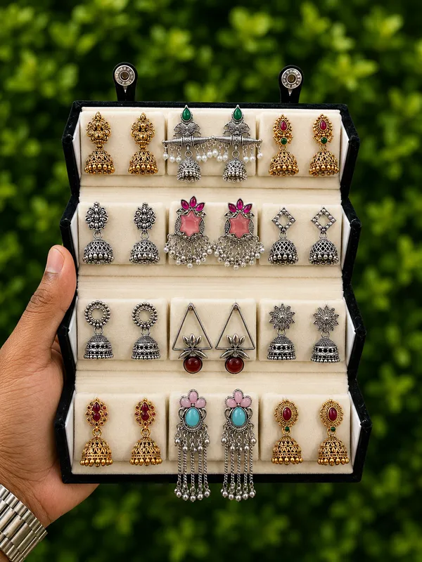 Multicolor_Traditional_Jhumka_Earrings_Set_for_Women