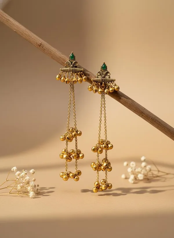 Gold_Tone_Green_Stone_Long_Drop_Earrings_for_Women