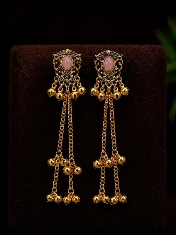 Gold_Tone_Pink_Stone_Chandelier_Earrings_for_Women