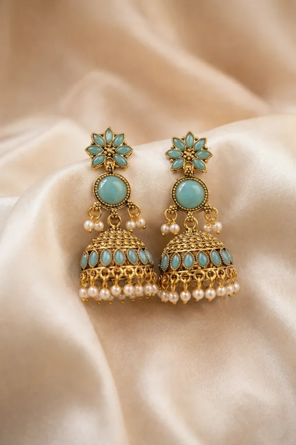Gold_Tone_Blue_Floral_Jhumka_Earrings_for_Women