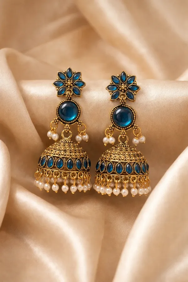 Gold_Tone_Blue_Stone_Jhumka_Earrings_for_Women