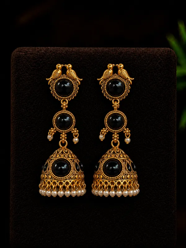 Gold_Tone_Black_Stone_Jhumka_Earrings_for_Women