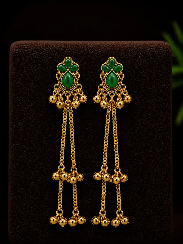 Green_Gold_Tone_Long_Dangler_Earrings_for_Women