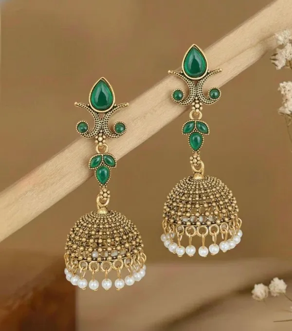 Green_Gold_Tone_Jhumka_Earrings_for_Women