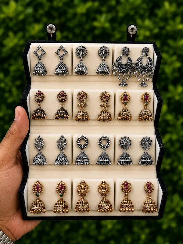 Gold_Tone_Oxidized_Earrings_Set_for_Women