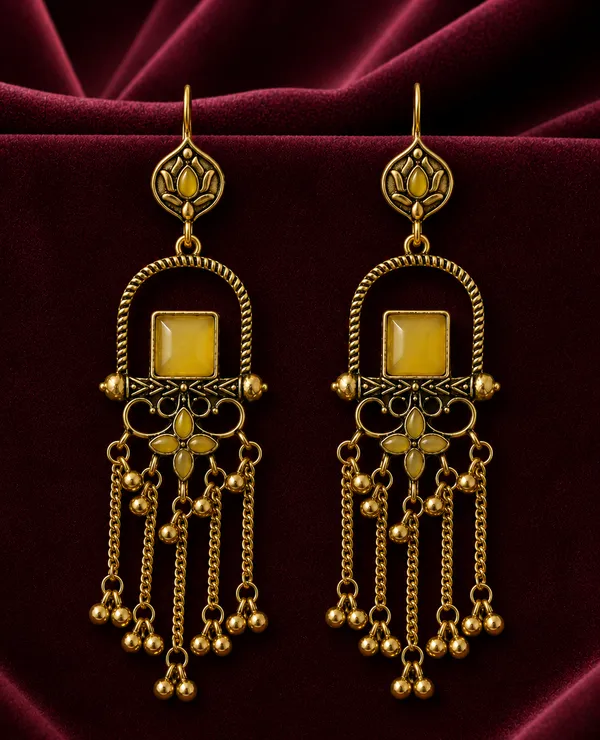 Gold_Tone_Floral_Stone_Drop_Earrings_for_Women