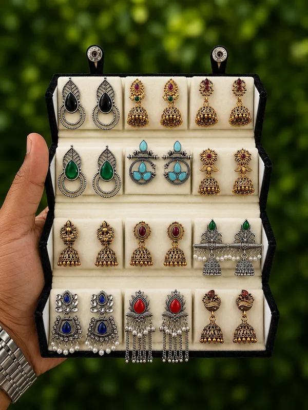 Multicolor_Traditional_Jhumka_Earrings_Set_for_Women