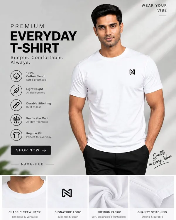 Regular_Fit_White_Cotton_T-_shirt_For_Men_|_Front_Logo_(Black_Color)