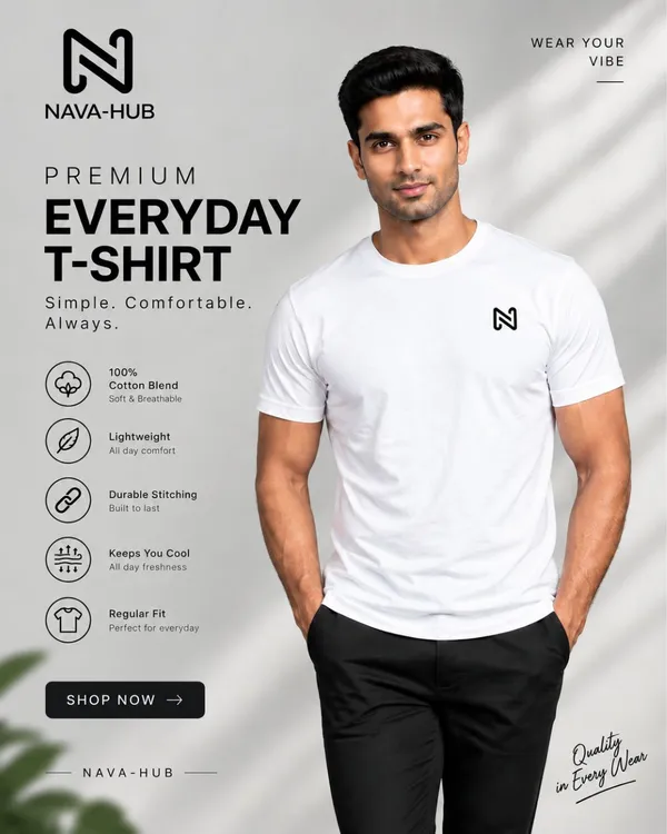 Regular_Fit_White_Cotton_T-_shirt_For_Men_|_Front_Logo_(Black_Color)