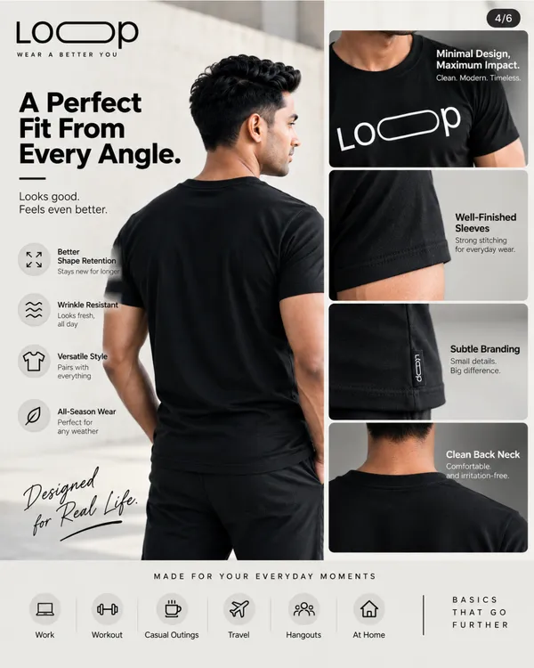 Regular_Fit_Black_Cotton_T-_shirt_For_Men_|_Loop_(White_Colour)