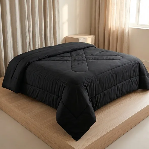 Cotton_Plain_Solid_Black_Double_Bed_Comforter