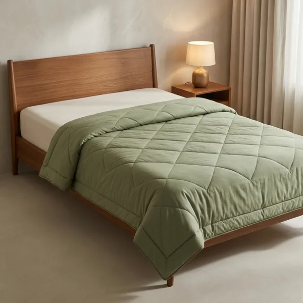 Cotton_Plain_Solid_Olive_Green_Single_Bed_Comforter
