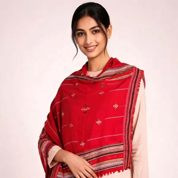 Red_Woolen_Ethnic_Shawl_For_Women