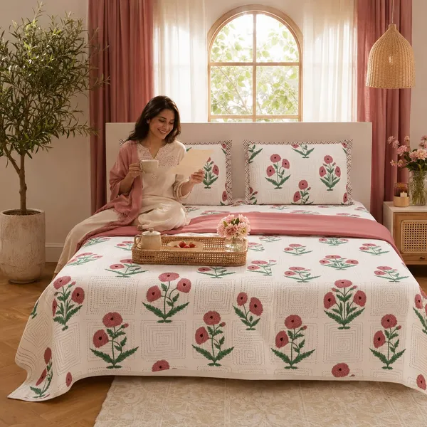 Gulabi_Blossom_Cotton_Bedsheet_100%_Cotton_King-Size_with_2_Pillow_Covers