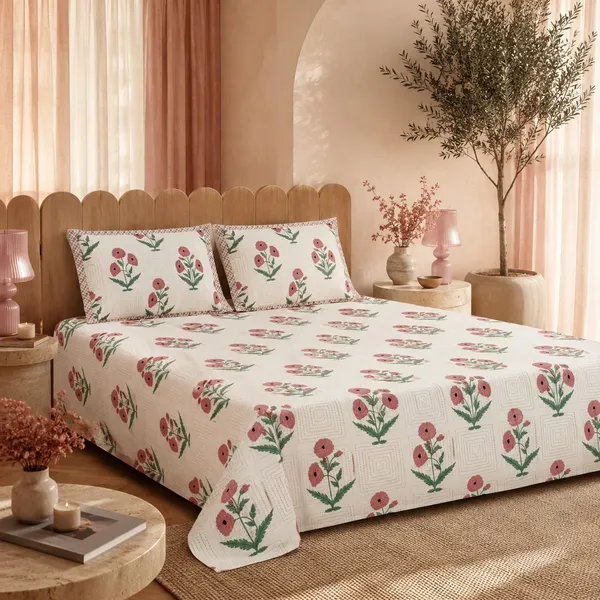 Gulabi_Blossom_Cotton_Bedsheet_100%_Cotton_King-Size_with_2_Pillow_Covers