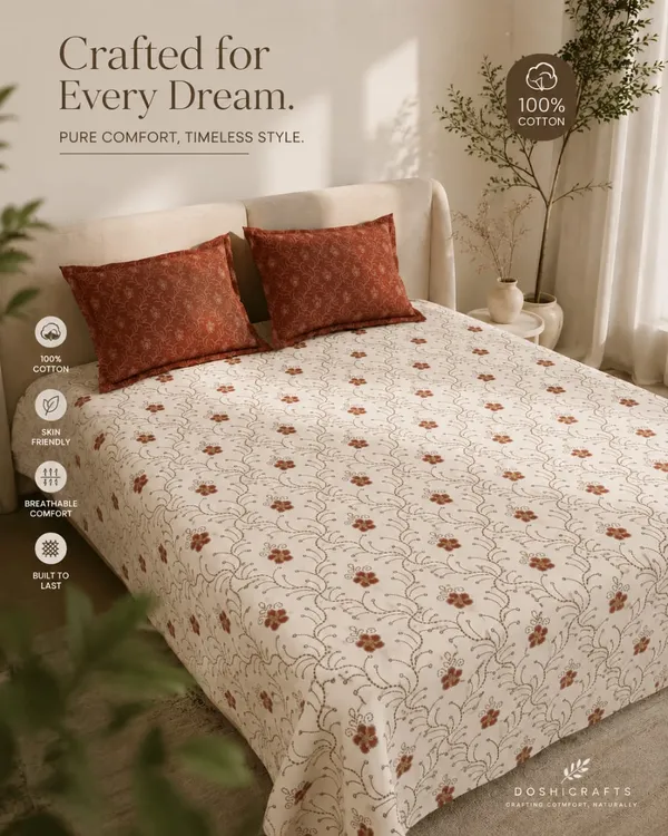 Autumn_Floral_100%_Cotton_Double_Bedsheet