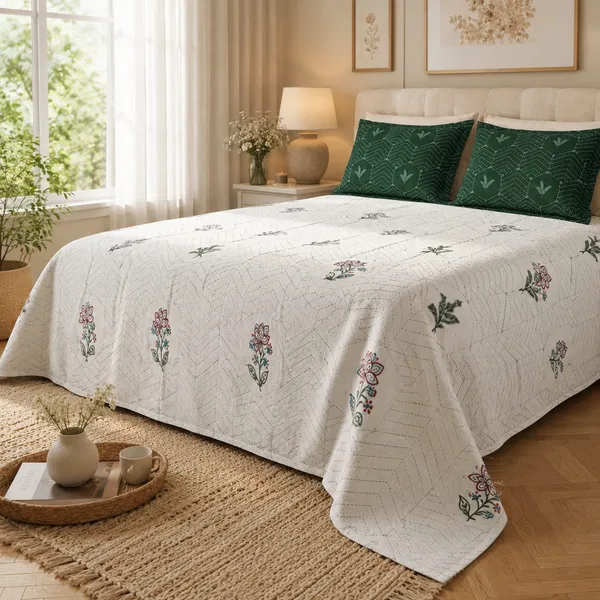 Emerald_Mist_Premium_100%_Cotton_King_Size_Bedsheet_with_2_Pillow_Covers
