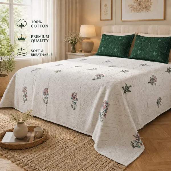 Emerald_Mist_Premium_100%_Cotton_King_Size_Bedsheet_with_2_Pillow_Covers