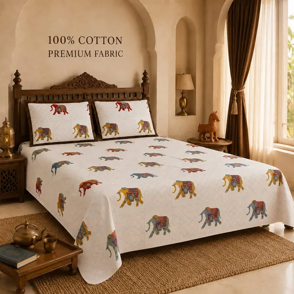 Rangila_Gajraj_100%_Cotton_King-Size_Bedsheet_with_2_Pillow_Covers