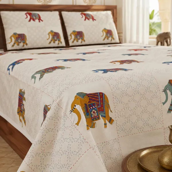 Rangila_Gajraj_100%_Cotton_King-Size_Bedsheet_with_2_Pillow_Covers