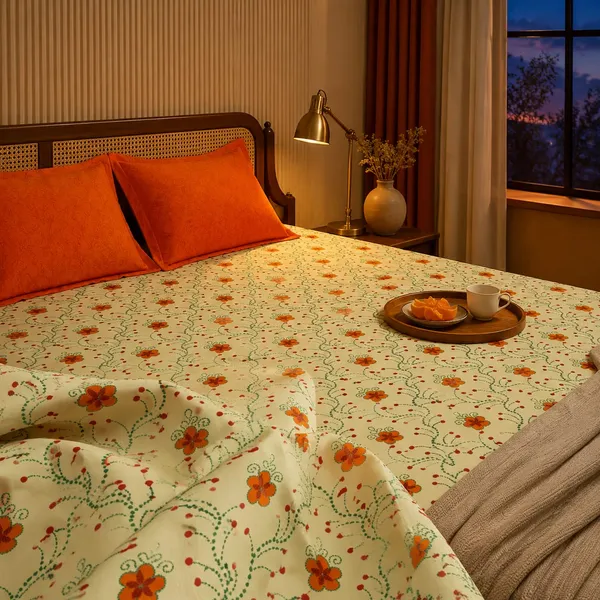 Saanjh_Blossom_100%_Cotton_King-Size_Floral_Bedsheet_with_2_Pillow_Covers