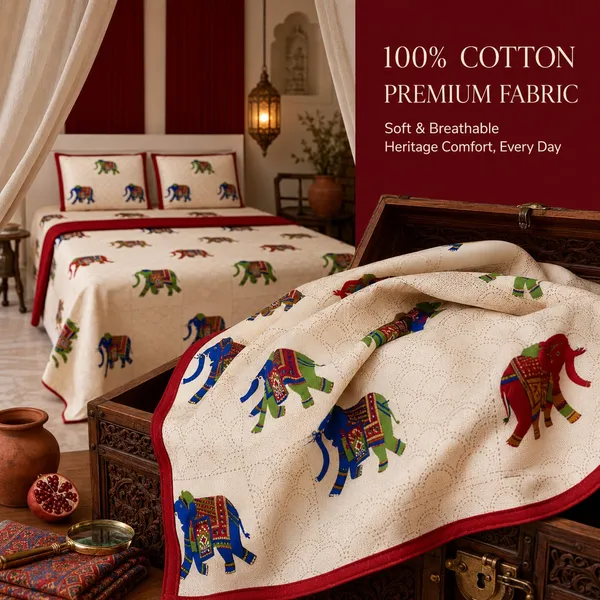 Rajwadi_Elephant_Cotton_Bedsheet_100%_Cotton_King-Size_with_2_Pillow_Covers