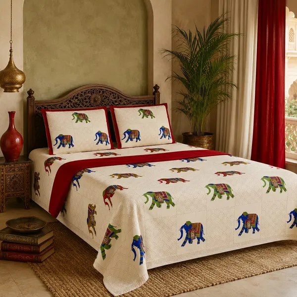 Rajwadi_Elephant_Cotton_Bedsheet_100%_Cotton_King-Size_with_2_Pillow_Covers