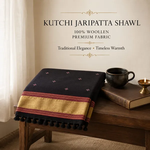 Black_Kutchi_Jaripatta_Woollen_Shawl