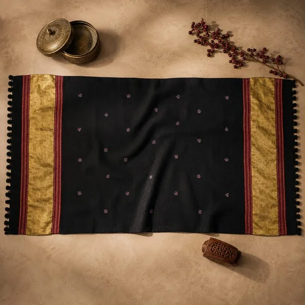 Black_Kutchi_Jaripatta_Woollen_Shawl