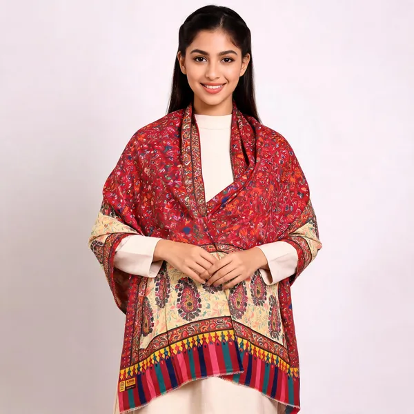 Red_Cotton_Printed_Shawl_&_Stole_For_Unisex