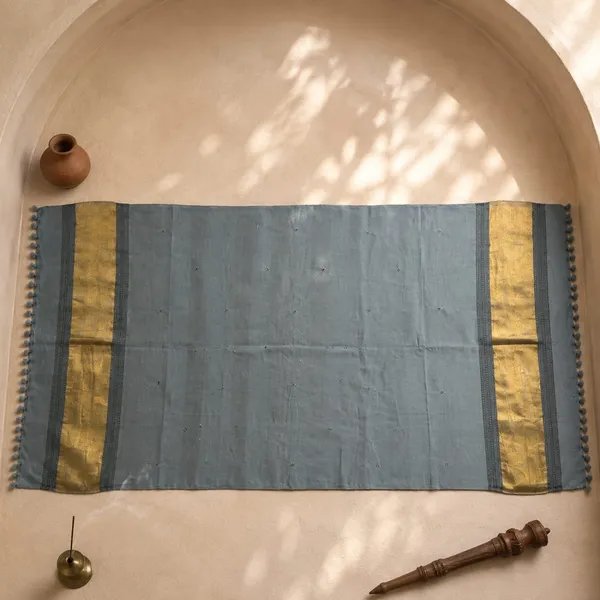 Grey-Blue_Kutchi_Jaripatta_Woollen_Shawl