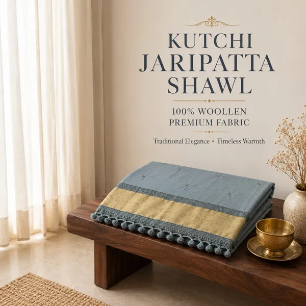 Grey-Blue_Kutchi_Jaripatta_Woollen_Shawl