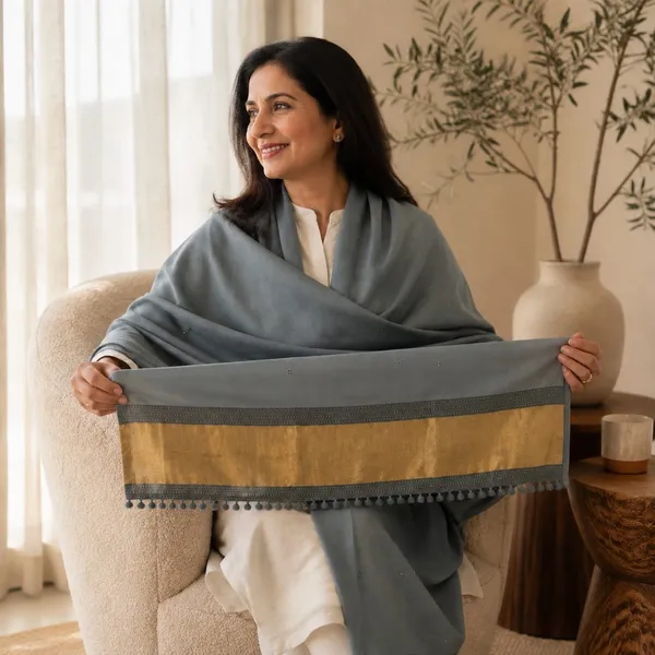 Grey-Blue_Kutchi_Jaripatta_Woollen_Shawl