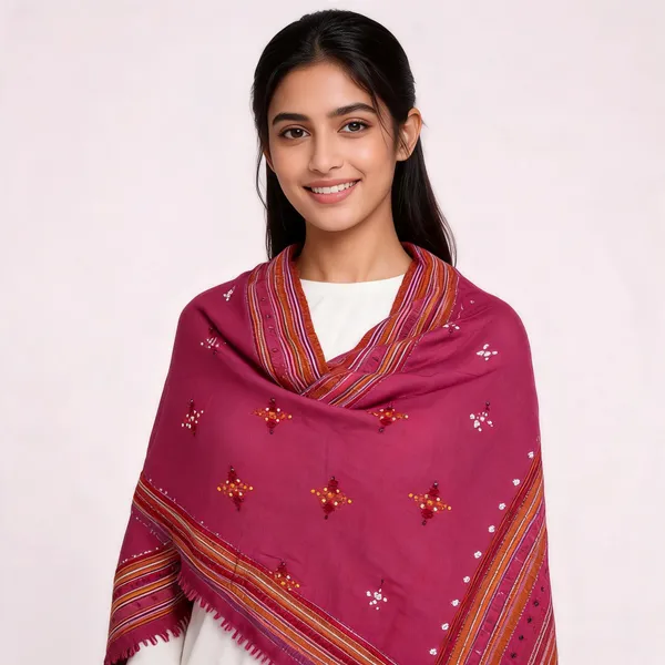 Magenta_Woolen_Geometric_Shawl_For_Women