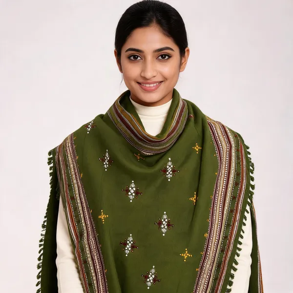 Olive_Green_Woolen_Embroidered_Shawl_For_Women