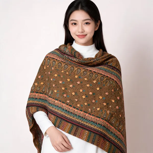 Brown_Cotton_Floral_Paisley_Shawl_For_Women