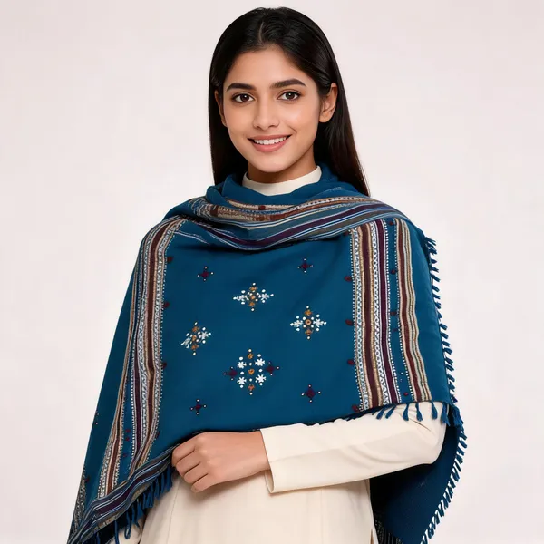 Blue_Woolen_Geometric_Woven_Shawl_For_Women