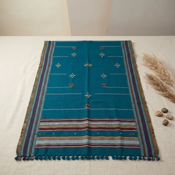 Blue_Woolen_Striped_Floral_Border_Dupatta_For_Women