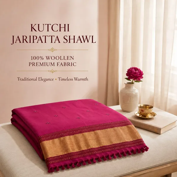 Rani_Pink_Kutchi_Jaripatta_Woollen_Shawl