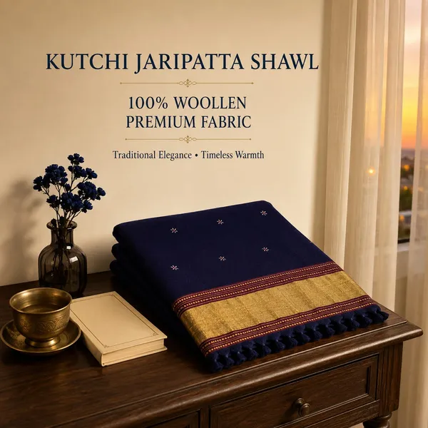 Royal_Blue_Kutchi_Jaripatta_Woollen_Shawl