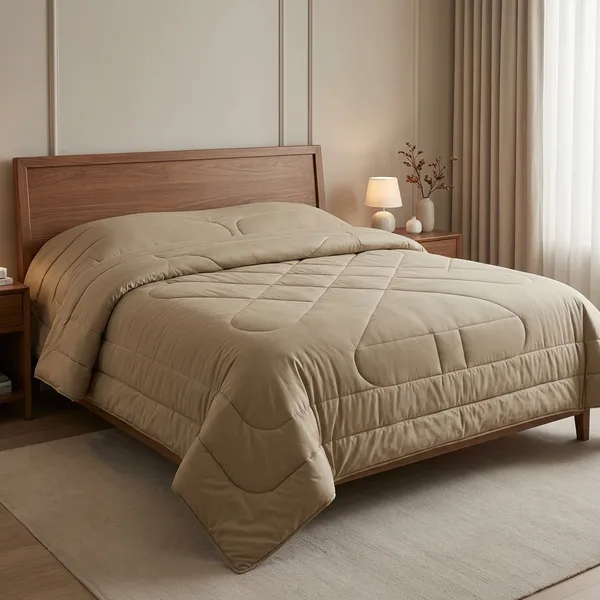Cotton_Plain_Solid_Beige_Double_Bed_Comforter