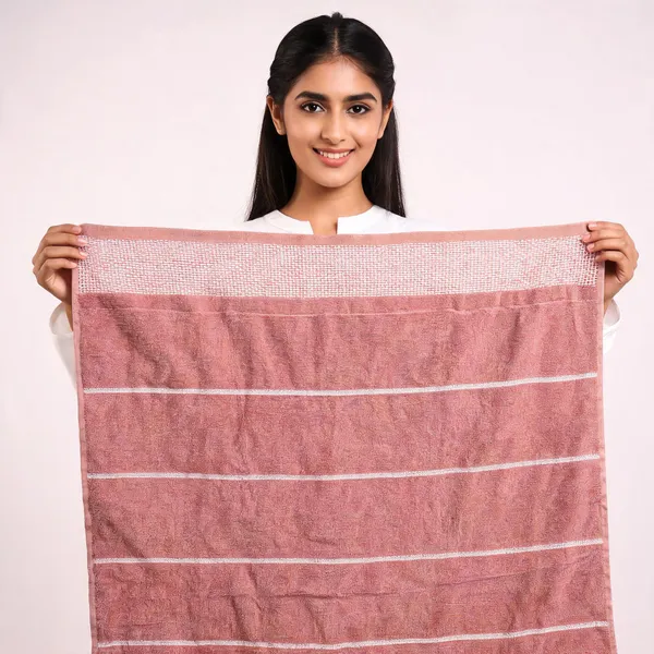 Cotton_Striped_Pink_Bath_Towel
