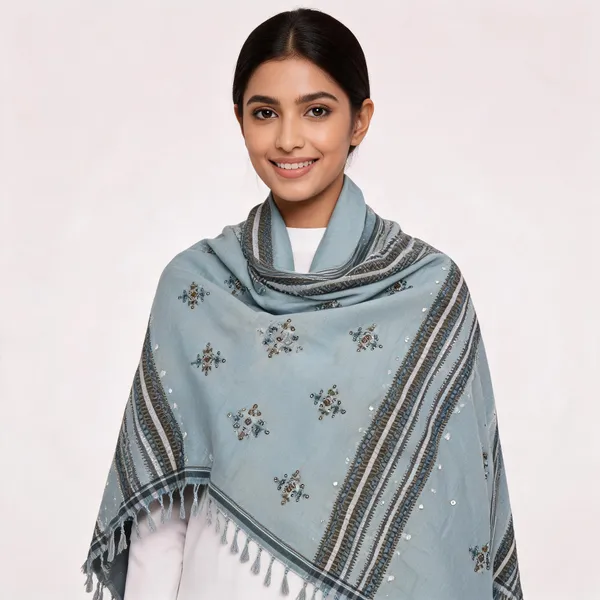 Grey_Woolen_Embroidered_Shawl_For_Women