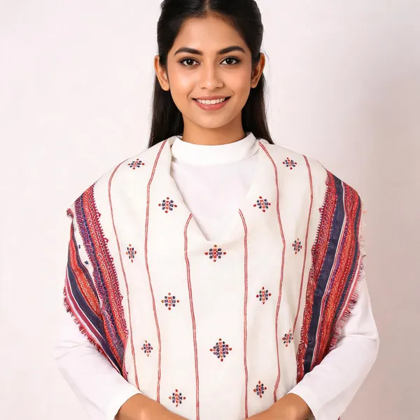 White_Woolen_Striped_Shawl_For_Women