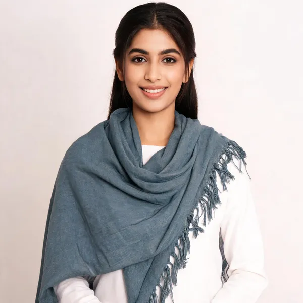 Grey_Cotton_Fringed_Shawl_For_Women